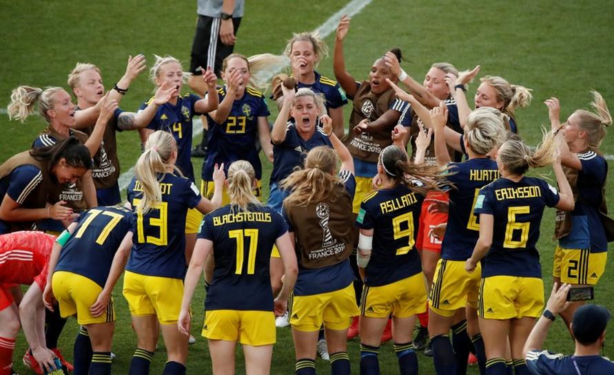 Sweden Women Team Celebrations After Reach Semifinals